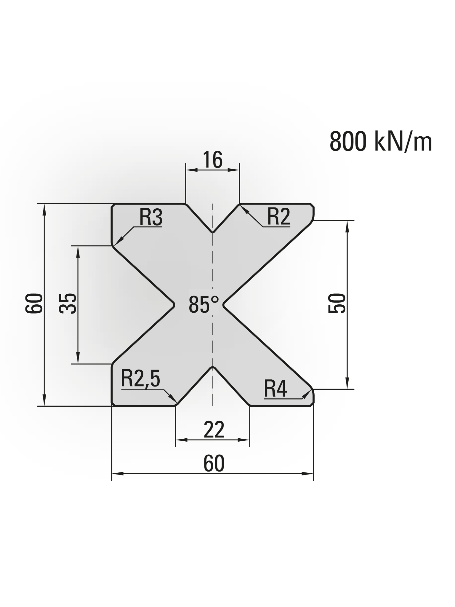 JM - System Amada - 85°/4V Dies  H = 60mm - Jaminnar