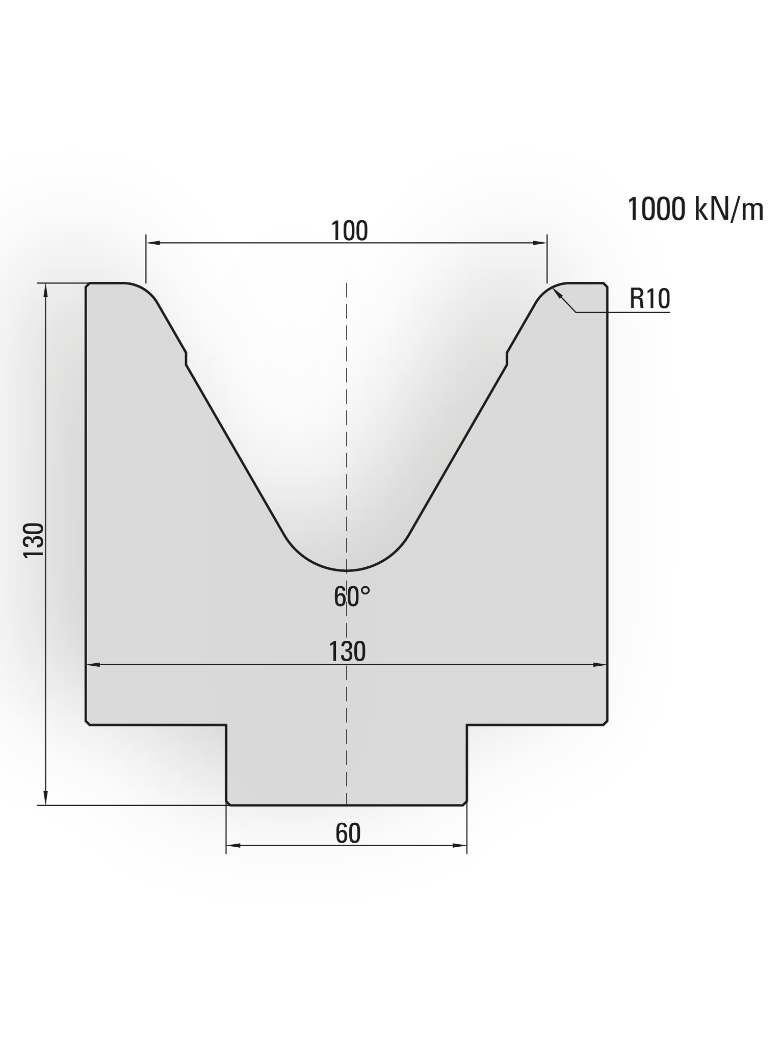 JM - System Amada - 60°/V100/R10 Dies  H = 130mm - Jaminnar