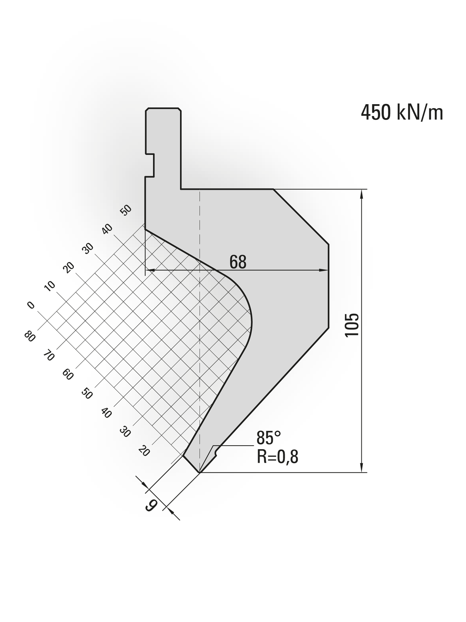 Reverse press brake gooseneck punch