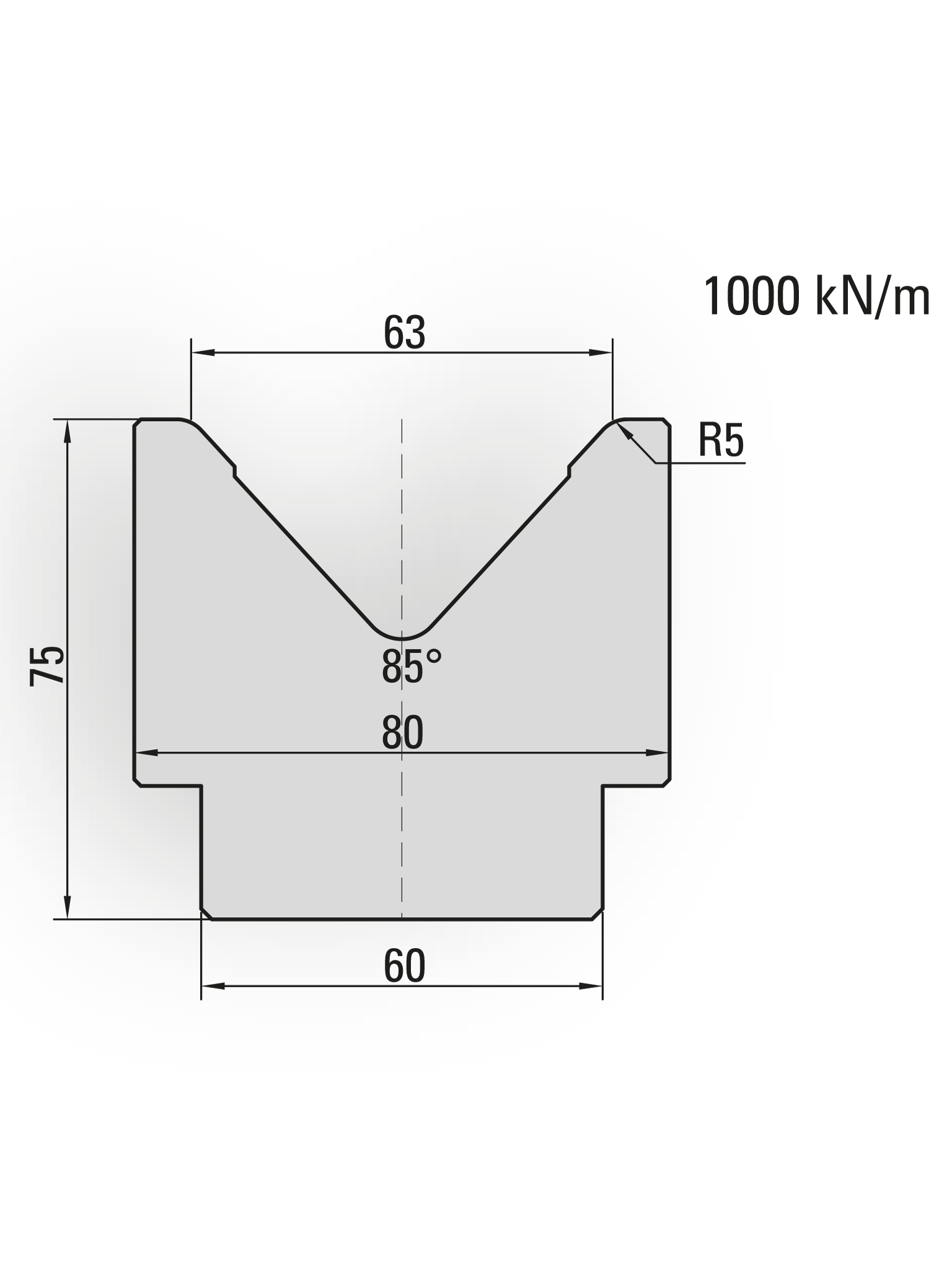 1V die V63 press brake bottom die