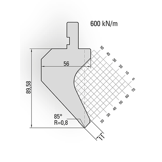 Standard press brake gooseneck punch