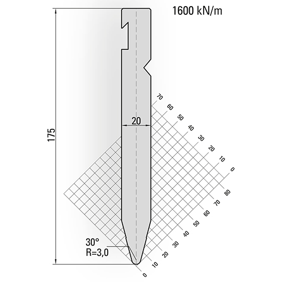 Bystronic style press brake punch